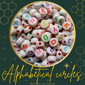 Alphabetical beads - Colored circles, Small pack
