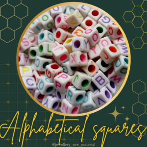 Alphabetical beads - Colored squares, Small pack