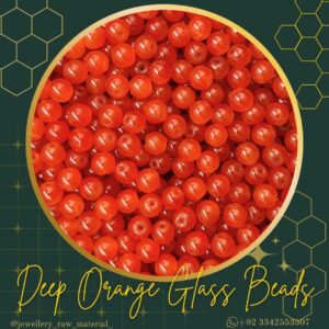 Glass Beads - Deep Orange, Small Pack