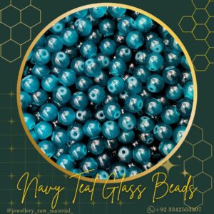 Glass Beads - Navy Teal, Small Pack