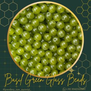 Glass Beads - Basil Green, Small Pack