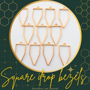 Square Drop Bezels - Golden, Discount Pack