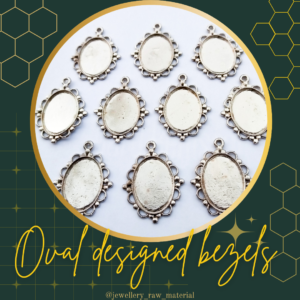 Oval Designed Bezels (Premium) - Silver, Small Pack