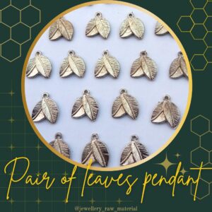 Golden Pair Leaves Pendant - silver
