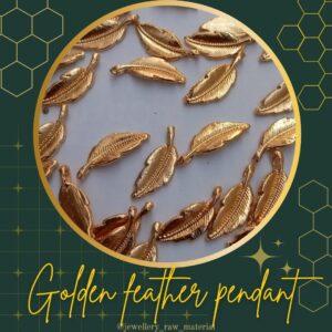 Feather leaf pendant - golden