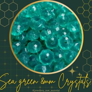 8mm tyre crystals - Sea green