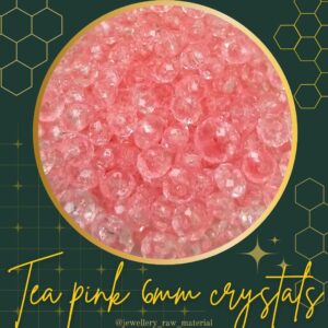 6mm tyre Crystals - Tea Pink