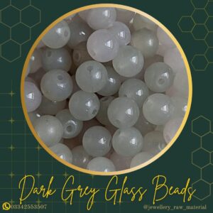 Glass Beads - Dark Grey, Small Pack