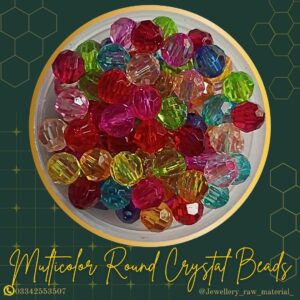 Round Crystal Beads (8mm) - Multi color, Small Pack