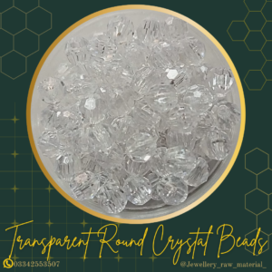 Round Crystal Beads (8mm) - Transparent, Small Pack