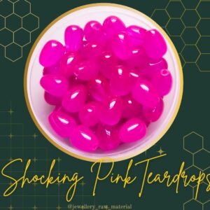 Tear Drop Beads - Shocking Pink, Small Pack