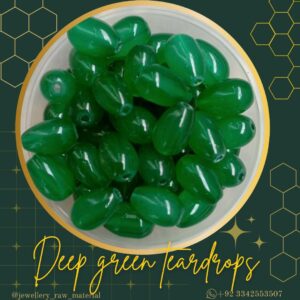 Tear Drop Beads - Deep Green, Small Pack