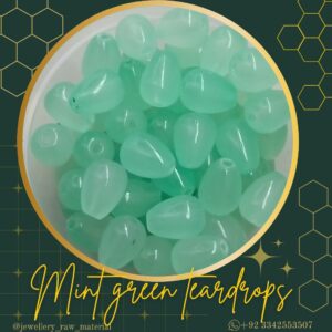 Tear Drop Beads - Mint Green, Small Pack