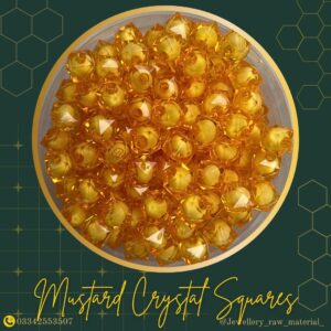 8mm crystal squares - Mustard, Small Pack