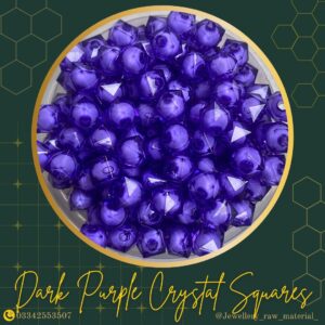 8mm crystal squares - Dark Purple, Small Pack
