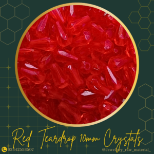 Teardrop 10mm Crystals. - Red