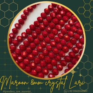 8mm crystal lari - Mahroon, 1 LAri