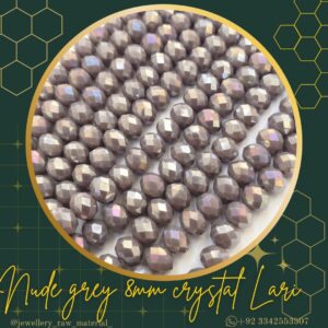 8mm crystal lari - Mud Grey, 1 LAri
