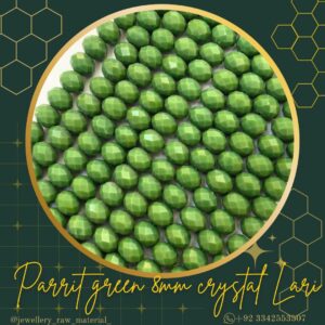 8mm crystal lari - Parrit Green, 1 LAri