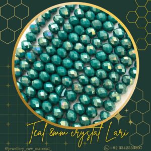 8mm crystal lari - Teal, 10 Lari