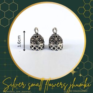 Jhumki - Silver small flower, Small pack