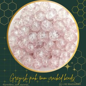 Cracked beads - Greyish pink, Small pack