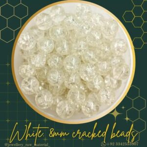 Cracked beads - White, Small pack