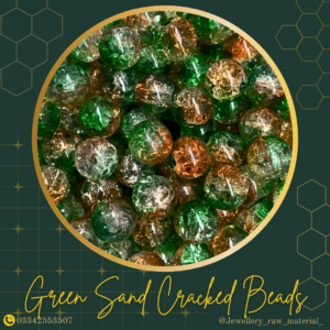 Premium Cracked Beads - Green Sand,  Discount Pack
