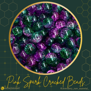 Premium Cracked Beads - Pink spark,  Discount Pack