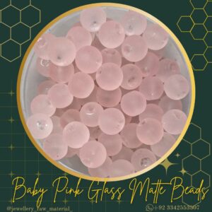 Glass Matte Beads - Baby Pink, Small Pack 