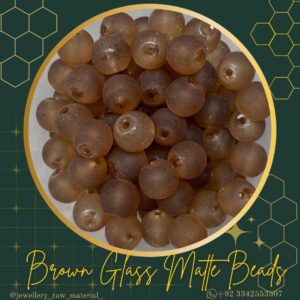 Glass Matte Beads - Brown, Small Pack 