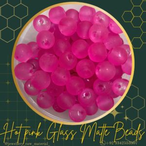 Glass Matte Beads - Hot Pink, Small Pack 