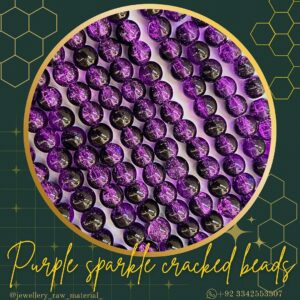 Premium Cracked Beads - Purple Sparkle,  Discount Pack