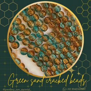 Premium Cracked Beads - Green Sand, Small Pack 