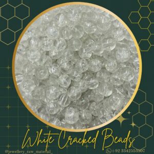Cracked Beads - White, Small Pack 
