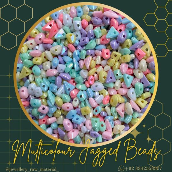 Multicolored jagged beads
