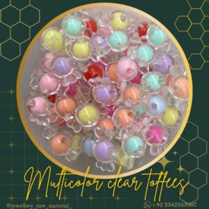 Multicolor Clear Beads - Toffees, Small pack