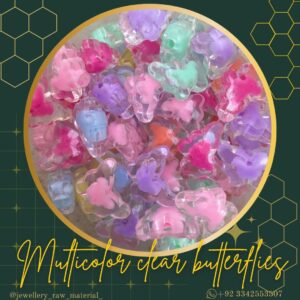 Multicolor Clear Beads - Butterflies, Small pack
