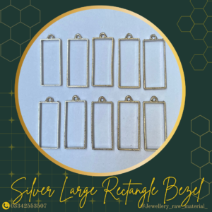 Large Rectangle Bezel - silver, discount pack