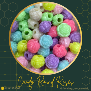 Candy Beads - Round Roses, Small Pack