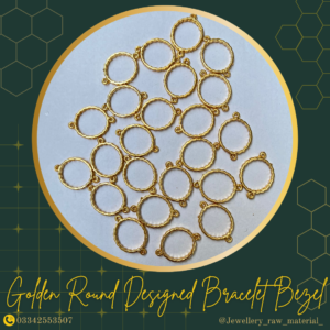 Round Designed  Dracelet Bezel - Golden, Discount pack