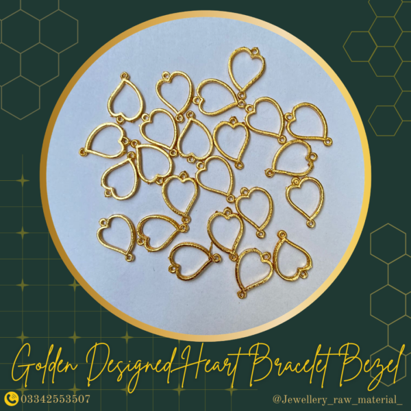 Designed Heart  Bracelet Bezel