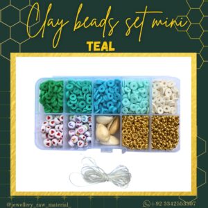 Clay Beads Set Mini - Teal, Without Box