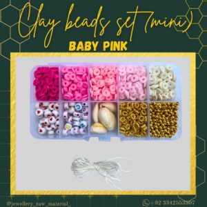 Clay Beads Set Mini - Baby Pink, With Box