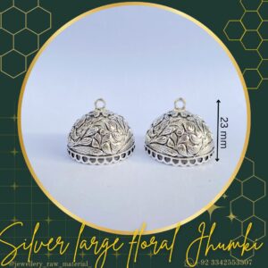 Premium Jhumkis - Silver large floral, Discount Pack