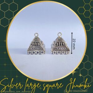 Premium Jhumkis - Silver large square, Discount Pack