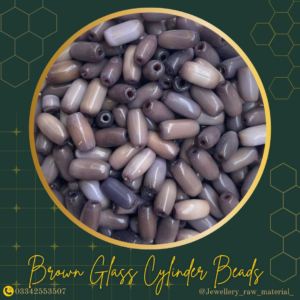Glass Cylinder Beads - Brown, Small pack