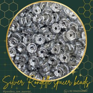 Rondelle spacer beads - Silver, Small pack