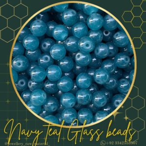 Glass beads - Navy teal, Small pack