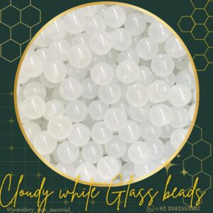Glass beads - Cloudy white, Small pack